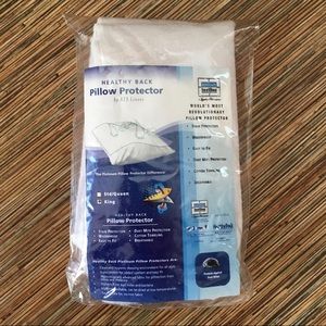 Healthy Back Pillow Protector King Waterproof Breathable Cotton Terry Towling